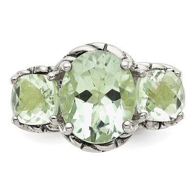 Sterling Silver Prasiolite Antiqued Ring – view 6