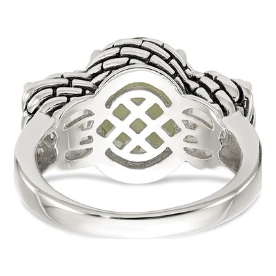Sterling Silver Prasiolite Antiqued Ring – view 7