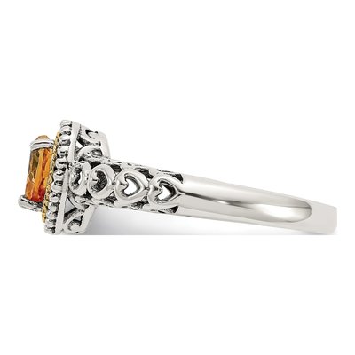 Sterling Silver & 14K Gold Citrine Heart Ring – view 4