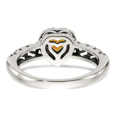 Sterling Silver & 14K Gold Citrine Heart Ring – view 7