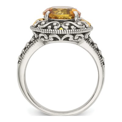 Sterling Silver & 14K Gold Citrine Ring – view 3