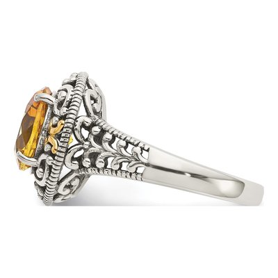 Sterling Silver & 14K Gold Citrine Ring – view 4