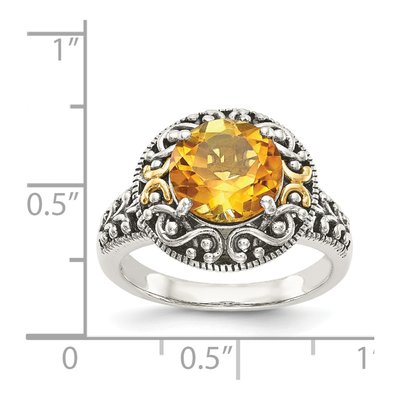 Sterling Silver & 14K Gold Citrine Ring – view 5