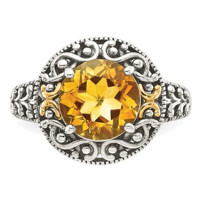 Sterling Silver & 14K Gold Citrine Ring – view 6