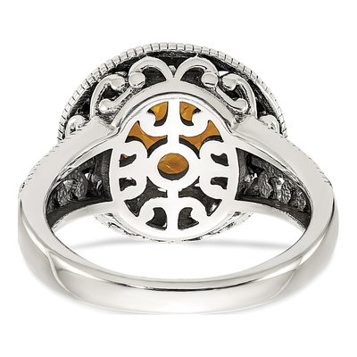 Sterling Silver & 14K Gold Citrine Ring – view 7