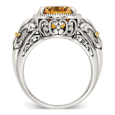 Sterling Silver & 14K Gold Citrine Ring – view 3