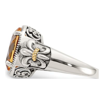 Sterling Silver & 14K Gold Citrine Ring – view 4