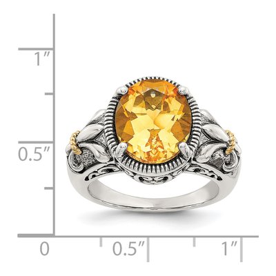 Sterling Silver & 14K Gold Citrine Ring – view 5