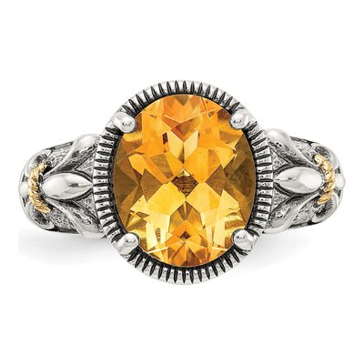 Sterling Silver & 14K Gold Citrine Ring – view 6