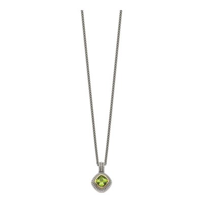 Sterling Silver & 14K Gold Peridot Pendant Necklace – view 3