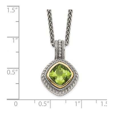 Sterling Silver & 14K Gold Peridot Pendant Necklace – view 4