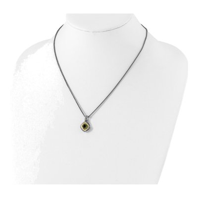 Sterling Silver & 14K Gold Peridot Pendant Necklace – view 5