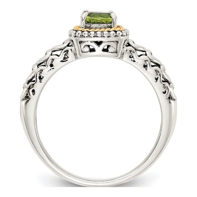 Sterling Silver & 14K Gold Peridot Ring – view 3