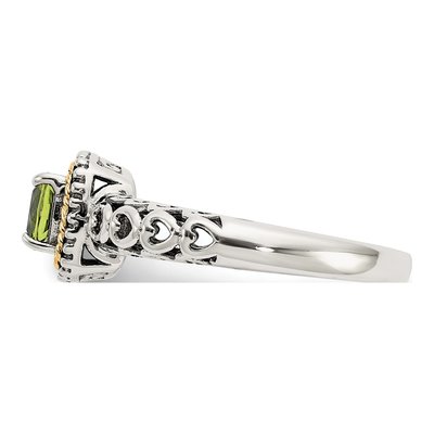 Sterling Silver & 14K Gold Peridot Ring – view 4