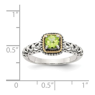 Sterling Silver & 14K Gold Peridot Ring – view 5