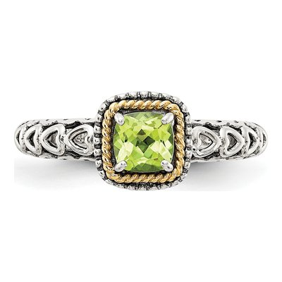 Sterling Silver & 14K Gold Peridot Ring – view 6