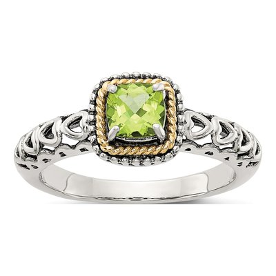 Sterling Silver & 14K Gold Peridot Ring