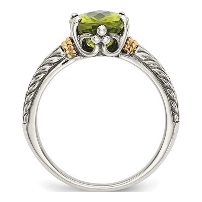 Sterling Silver & 14K Gold Peridot Ring – view 3