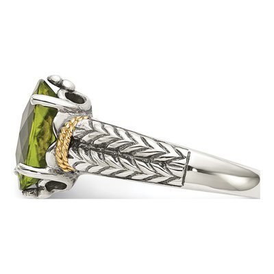 Sterling Silver & 14K Gold Peridot Ring – view 4