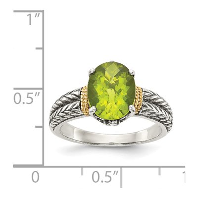 Sterling Silver & 14K Gold Peridot Ring – view 5