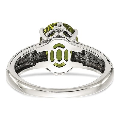 Sterling Silver & 14K Gold Peridot Ring – view 7