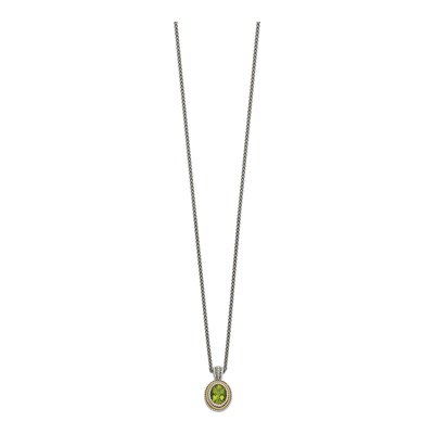 Sterling Silver & 14K Gold Peridot Pendant Necklace – view 3