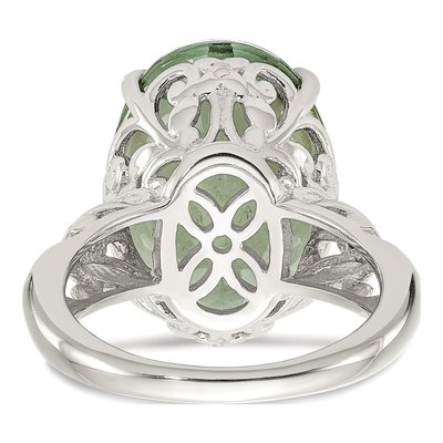 Sterling Silver & 14K Gold Prasiolite Ring – view 7