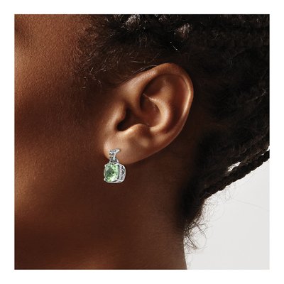 Sterling Silver & 14K Gold Prasiolite Dangle Earrings – view 4