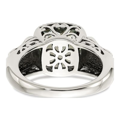 Sterling Silver & 14K Gold Prasiolite Ring – view 7