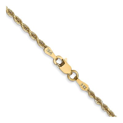 14K Yellow Gold 2mm Diamond-Cut Quadruple Rope Chain – view 5