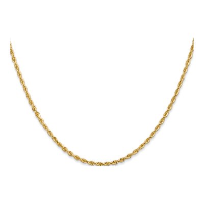 14K Yellow Gold 2mm Diamond-Cut Quadruple Rope Chain – view 3