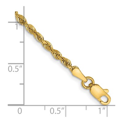14K Yellow Gold 2.25mm Diamond-Cut Quadruple Rope Chain Anklet – view 3