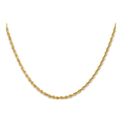 14K Yellow Gold 2.25mm Diamond-Cut Quadruple Rope Chain – view 3