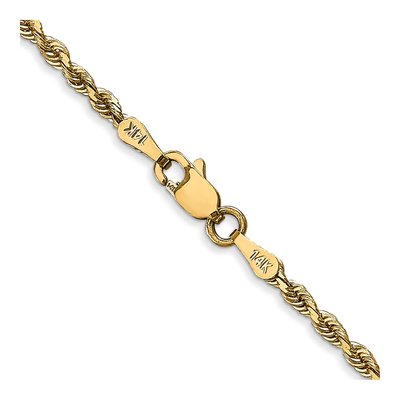 14K Yellow Gold 2.25mm Diamond-Cut Quadruple Rope Chain – view 4