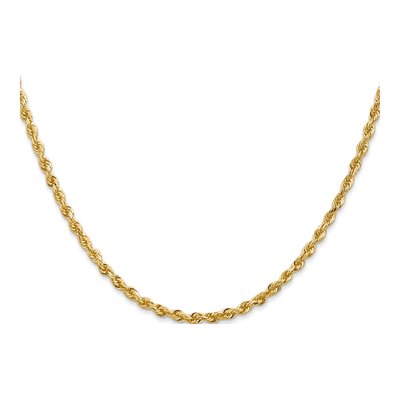 14K Yellow Gold 2.75mm Diamond-Cut Quadruple Rope Chain – view 3