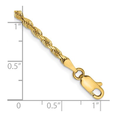 14K Yellow Gold 2.75mm Diamond-Cut Quadruple Rope Chain Bracelet – view 3
