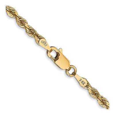 14K Yellow Gold 3mm Diamond-Cut Quadruple Rope Chain – view 4