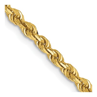 14K Yellow Gold 3mm Diamond-Cut Quadruple Rope Chain
