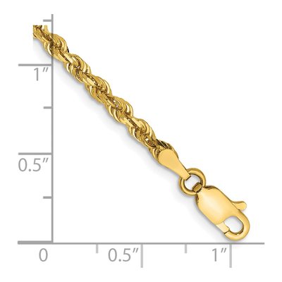 14K Yellow Gold 3mm Diamond-Cut 8-Inch Quadruple Rope Chain Bracelet – view 3