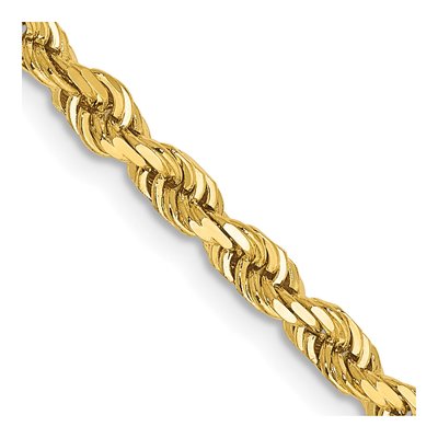 14K Yellow Gold 3.35mm Diamond-Cut Quadruple Rope Chain