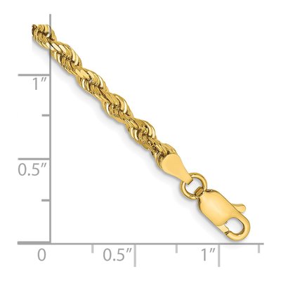 14K Yellow Gold 3.35mm Diamond-Cut Quadruple Rope Chain Bracelet – view 3