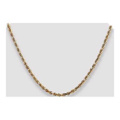14K Yellow Gold 4mm Diamond-Cut Quadruple Rope Chain – view 5