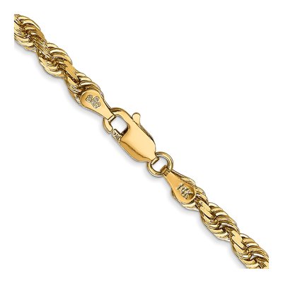 14K Yellow Gold 4mm Diamond-Cut Quadruple Rope Chain – view 4