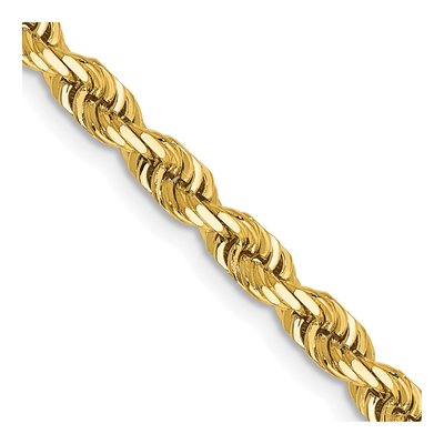 14K Yellow Gold 4mm Diamond-Cut Quadruple Rope Chain