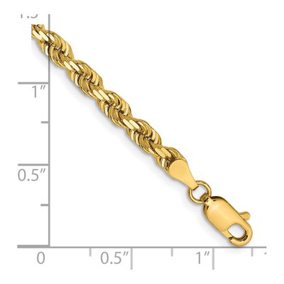14K Yellow Gold 4mm Diamond-Cut Quadruple Rope Chain Bracelet – view 3