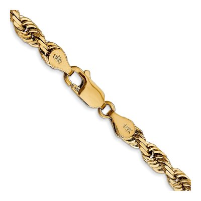 14K Yellow Gold 4.5mm Diamond-Cut Quadruple Rope Chain – view 3