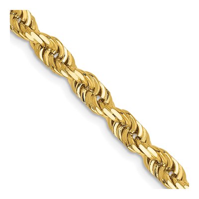 14K Yellow Gold 4.5mm Diamond-Cut Quadruple Rope Chain