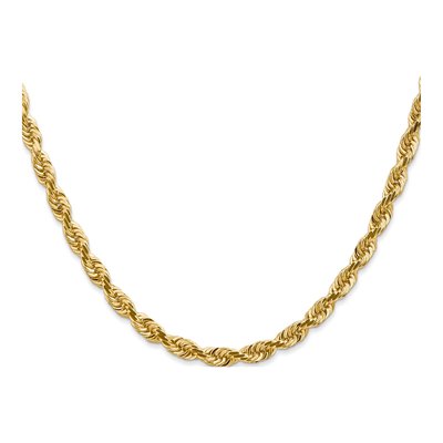 14K Yellow Gold 4.5mm Diamond-Cut Quadruple Rope Chain – view 2