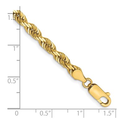 14K Yellow Gold 4.5mm Diamond-Cut Quadruple Rope Chain Bracelet – view 3