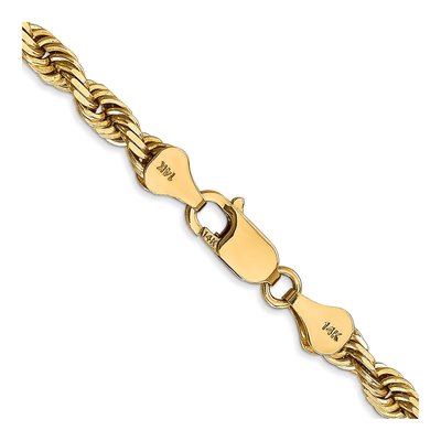 14K Yellow Gold 5mm Diamond-Cut Quadruple Rope Chain – view 4